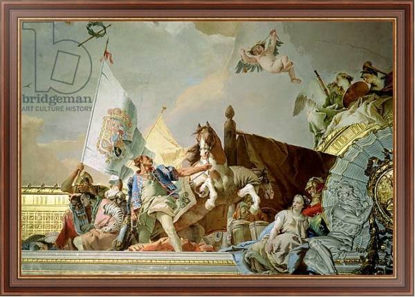 Постер The Glory of Spain I, from the Ceiling of the Throne Room, 1764 с типом исполнения На холсте в раме в багетной раме 35-M719P-83