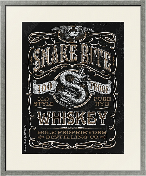 Постер Ретро плакат. Виски с типом исполнения Под стеклом в багетной раме 1727.2510