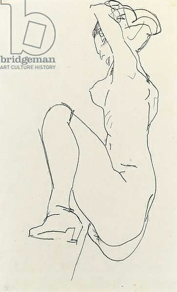 Постер Prostrate female nude, 1913 с типом исполнения На холсте без рамы