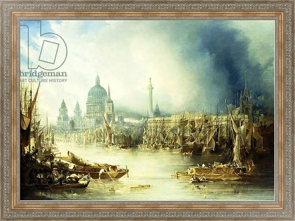 Постер A View of London with St, с типом исполнения На холсте в раме в багетной раме 484.M48.310