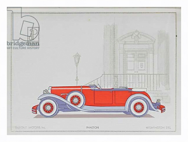 Постер DuPont Motor Cars: Phaeton, 1921 с типом исполнения На холсте в раме в багетной раме 221-03