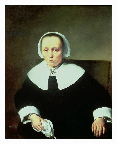 Постер Portrait of a Lady with White Collar and Cuffs с типом исполнения На холсте в раме в багетной раме 221-03