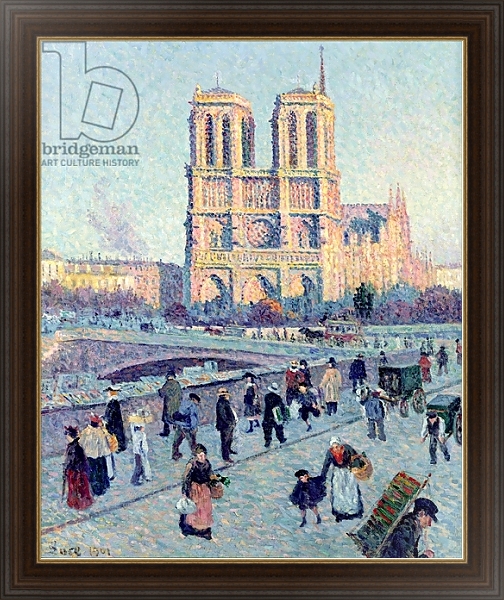 Постер Le Quai St. Michel and Notre Dame, 1901 с типом исполнения На холсте в раме в багетной раме 1.023.151