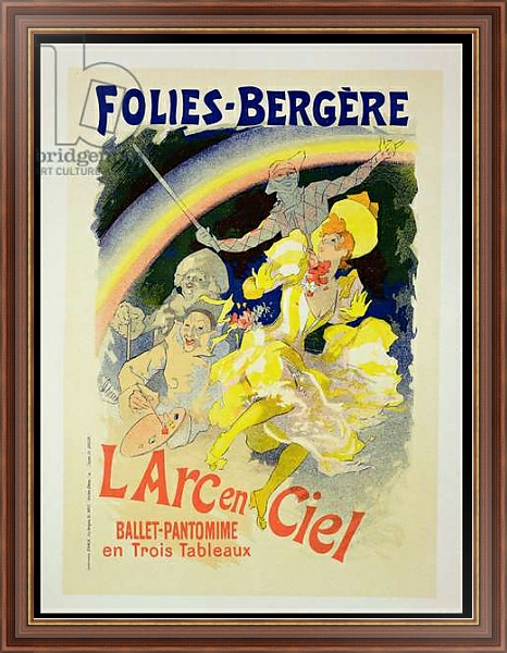 Постер Reproduction of a poster advertising 'The Rainbow', a ballet-pantomime presented by the Folies-Bergere, 1893 с типом исполнения На холсте в раме в багетной раме 35-M719P-83