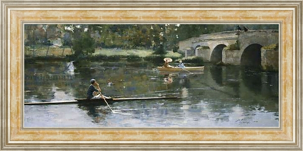 Постер The Bridge at Grez, 1883 с типом исполнения На холсте в раме в багетной раме NA053.0.115