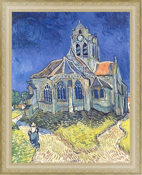 Постер The Church at Auvers-sur-Oise, 1890 с типом исполнения На холсте в раме в багетной раме 484.M48.725