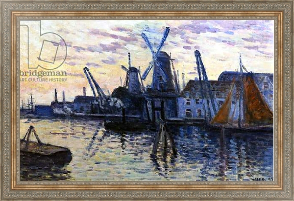 Постер Windmills in Holland, 1908 с типом исполнения На холсте в раме в багетной раме 484.M48.310