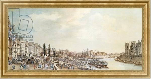 Постер View of the Port Saint-Paul, Paris, 1782 с типом исполнения На холсте в раме в багетной раме NA033.1.051