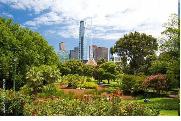 Постер  Мельбурн, Австралия. Сады королевы Виктории с типом исполнения На холсте без рамы