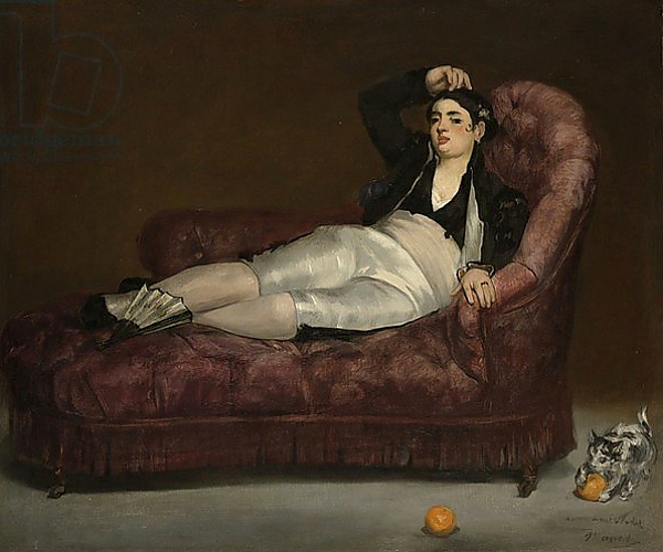 Постер Reclining Young Woman in Spanish Costume, 1862-63 с типом исполнения На холсте без рамы