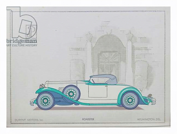 Постер DuPont Motor Cars: Roadster, 1921 с типом исполнения На холсте в раме в багетной раме 221-03