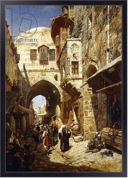 Постер Davidstrasse, Jerusalem, 1887 с типом исполнения На холсте в раме в багетной раме 221-01