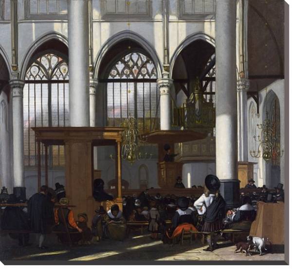 Постер Интерьер церкви Аудекерк, Амстердам 2 с типом исполнения На холсте без рамы