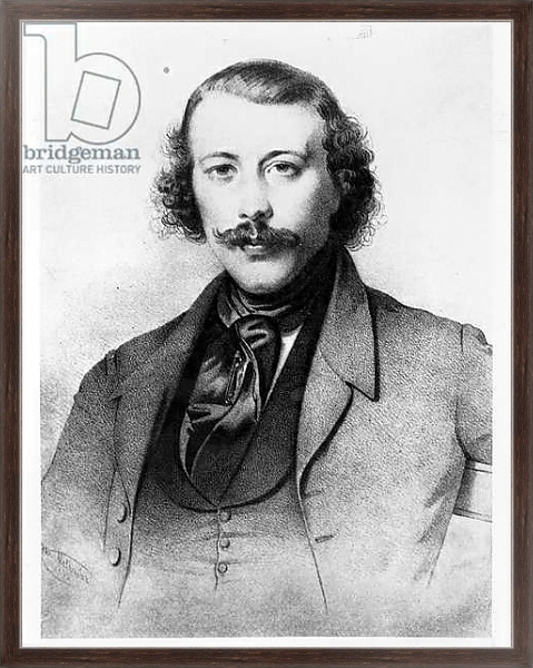 Постер Portrait of Mikhail Aleksandrovich Bakunin 1843 с типом исполнения На холсте в раме в багетной раме 221-02