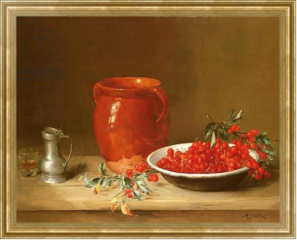 Постер Still life of cherries in a bowl с типом исполнения На холсте в раме в багетной раме NA033.1.051