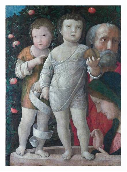 Постер Святое семейство и святой Джон с типом исполнения На холсте в раме в багетной раме 221-03