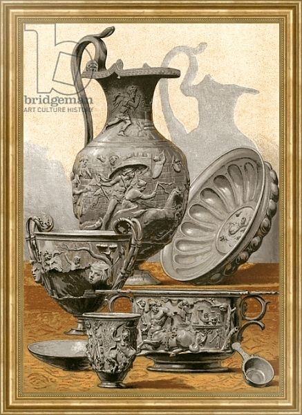 Постер Silver Vases found at Bernay с типом исполнения На холсте в раме в багетной раме NA033.1.051