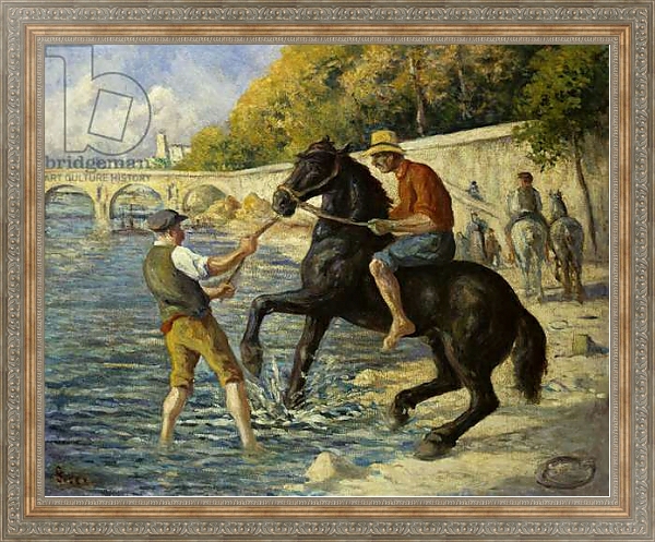 Постер Bathing Horses in the Seine, 1910 с типом исполнения На холсте в раме в багетной раме 484.M48.310