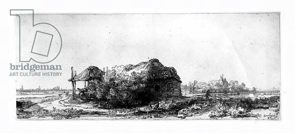 Постер Landscape with a Cottage and Haybarn, etched by James Bretherton с типом исполнения На холсте в раме в багетной раме 221-03