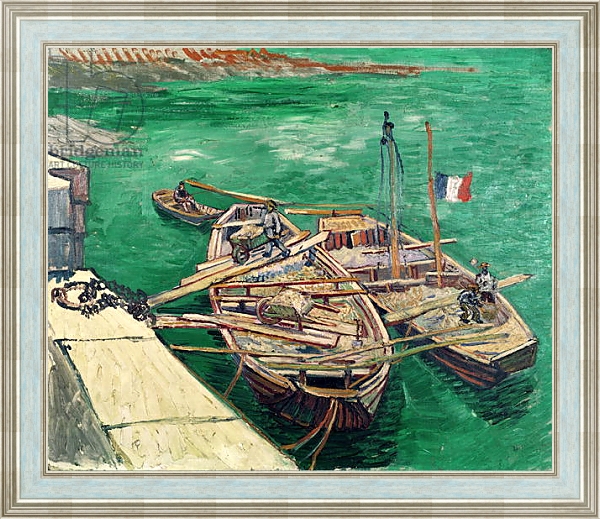 Постер Landing Stage with Boats, 1888 с типом исполнения На холсте в раме в багетной раме NA053.0.114