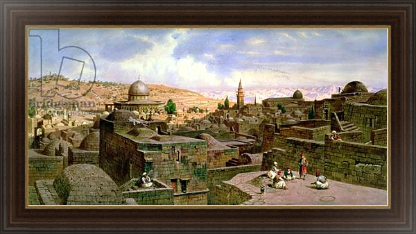 Постер A View of Jerusalem, with the Dome of the Holy Rock, 1864 с типом исполнения На холсте в раме в багетной раме 1.023.151
