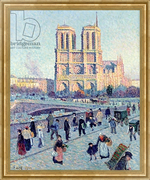 Постер Le Quai St. Michel and Notre Dame, 1901 с типом исполнения На холсте в раме в багетной раме NA033.1.051