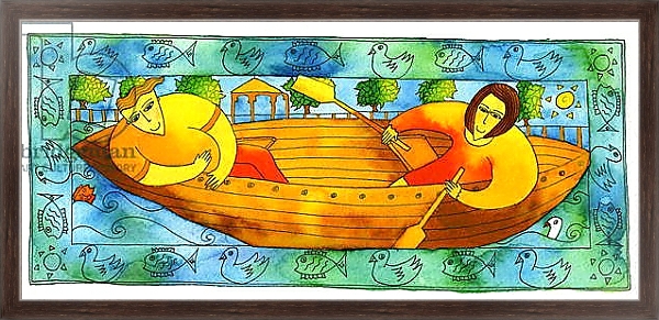 Постер Rowing on the River, 1998 с типом исполнения На холсте в раме в багетной раме 221-02