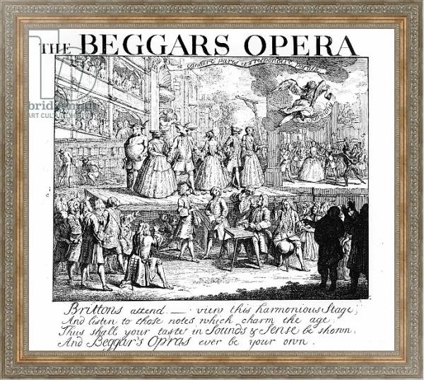 Постер The Beggar's Opera Burlesqued, 1728 с типом исполнения На холсте в раме в багетной раме 484.M48.310