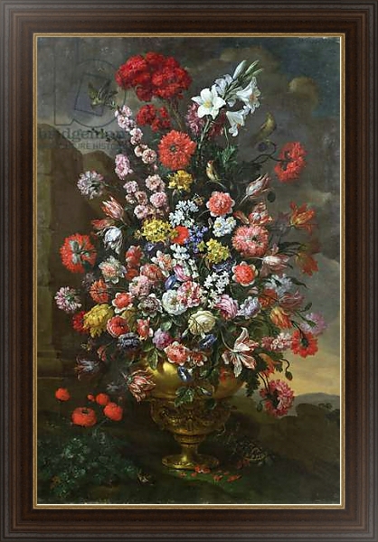 Постер Lilies, tulips, carnations с типом исполнения На холсте в раме в багетной раме 1.023.151