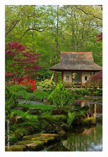 Постер Голландия. Гаага. Японский сад с типом исполнения На холсте в раме в багетной раме 221-03