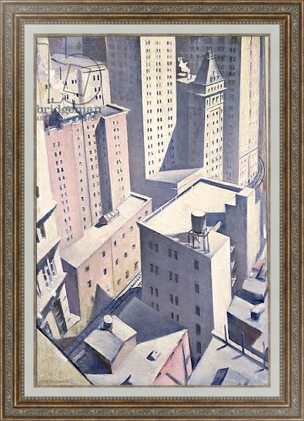 Постер Looking Down on Downtown, 1920 с типом исполнения На холсте в раме в багетной раме 595.M52.330