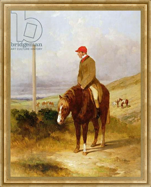 Постер Nat Flatman on his Pony Before the Start of the 1844 Chesterfield Stakes, 1844 с типом исполнения На холсте в раме в багетной раме NA033.1.051