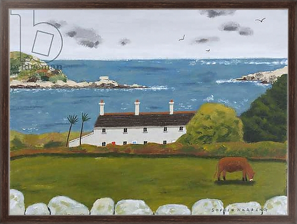 Постер Terraced Houses and Cow с типом исполнения На холсте в раме в багетной раме 221-02