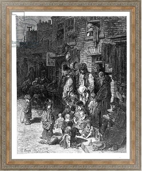 Постер Wentworth Street, Whitechapel, from 'London, A Pilgrimage' by William Blanchard Jerrold, 1872 с типом исполнения На холсте в раме в багетной раме 484.M48.310