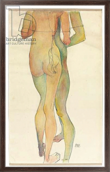 Постер Zwei Stehende Akte, 1913 с типом исполнения На холсте в раме в багетной раме 221-02