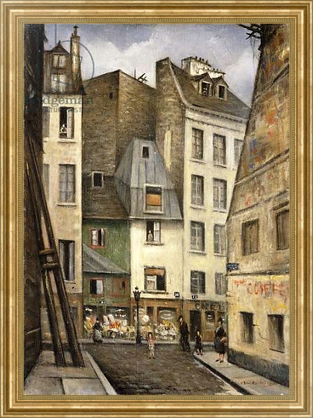 Постер Rue St. Julien le Pauvre, Paris, с типом исполнения На холсте в раме в багетной раме NA033.1.051