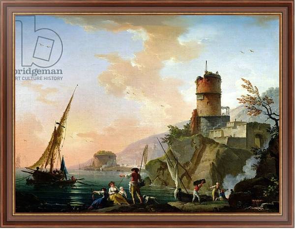 Постер View of a Mediterranean port с типом исполнения На холсте в раме в багетной раме 35-M719P-83