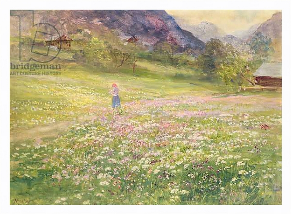 Постер Girl in a Field of Poppies с типом исполнения На холсте в раме в багетной раме 221-03