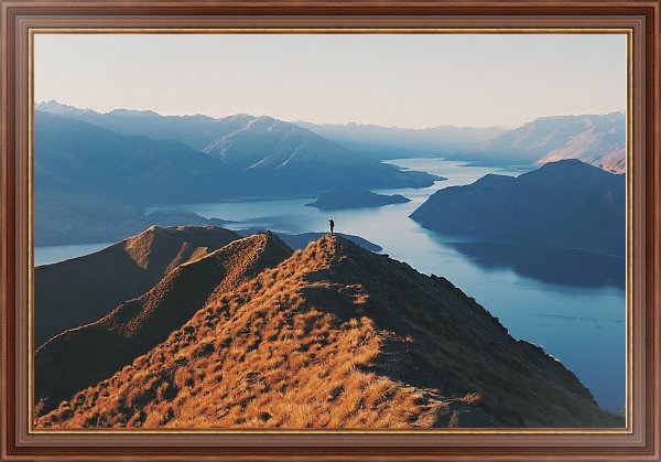 Постер Ройс Пик, Новая Зеландия с типом исполнения На холсте в раме в багетной раме 35-M719P-83