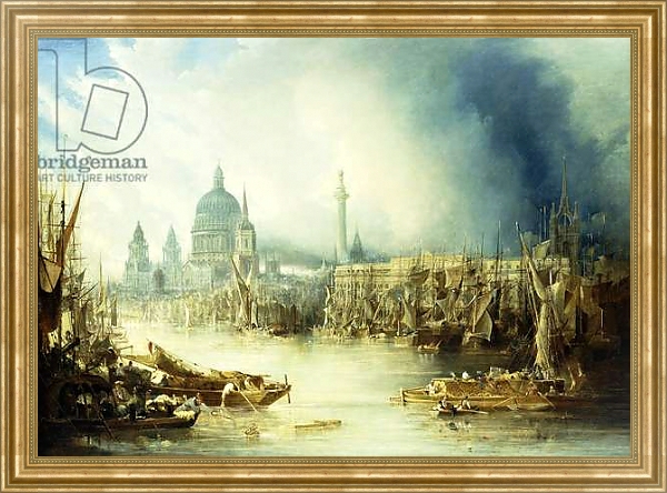 Постер A View of London with St, с типом исполнения На холсте в раме в багетной раме NA033.1.051