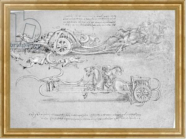 Постер Scythed Chariot, c.1483-85 с типом исполнения На холсте в раме в багетной раме NA033.1.051