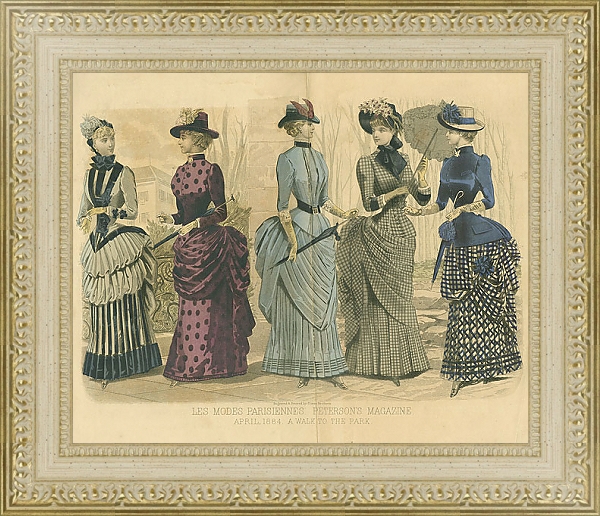 Постер April, 1884. A Walk To The Park 1 с типом исполнения Акварель в раме в багетной раме 484.M48.725