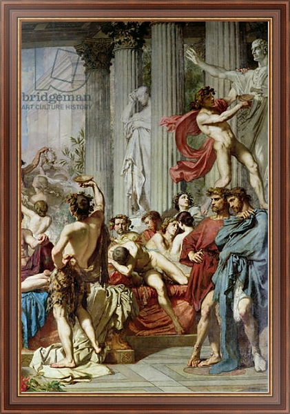 Постер The Romans of the Decadence, detail of the right hand group, 1847 с типом исполнения На холсте в раме в багетной раме 35-M719P-83
