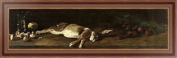 Постер Still Life with a Hare, 1863 с типом исполнения На холсте в раме в багетной раме 35-M719P-83