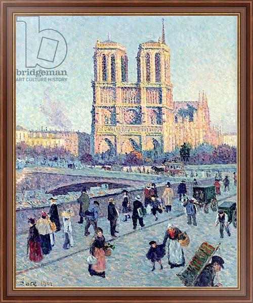Постер Le Quai St. Michel and Notre Dame, 1901 с типом исполнения На холсте в раме в багетной раме 35-M719P-83