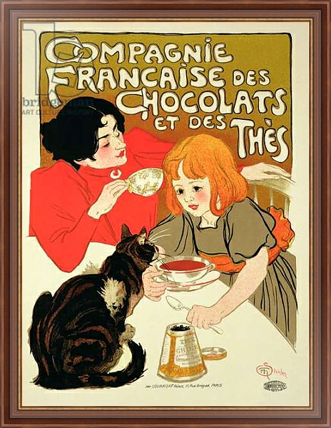 Постер Poster Advertising the French Company of Chocolate and Tea с типом исполнения На холсте в раме в багетной раме 35-M719P-83