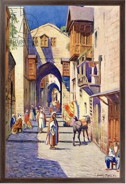 Постер A Street in Jerusalem, c.1910 с типом исполнения На холсте в раме в багетной раме 221-02