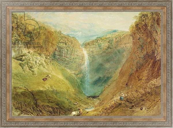 Постер Hardraw Fall, Yorkshire, c.1820 с типом исполнения На холсте в раме в багетной раме 484.M48.310