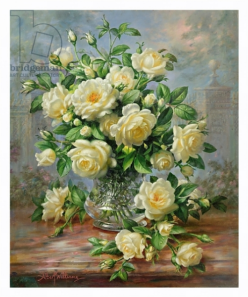 Постер Princess Diana Roses in a Cut Glass Vase с типом исполнения На холсте в раме в багетной раме 221-03