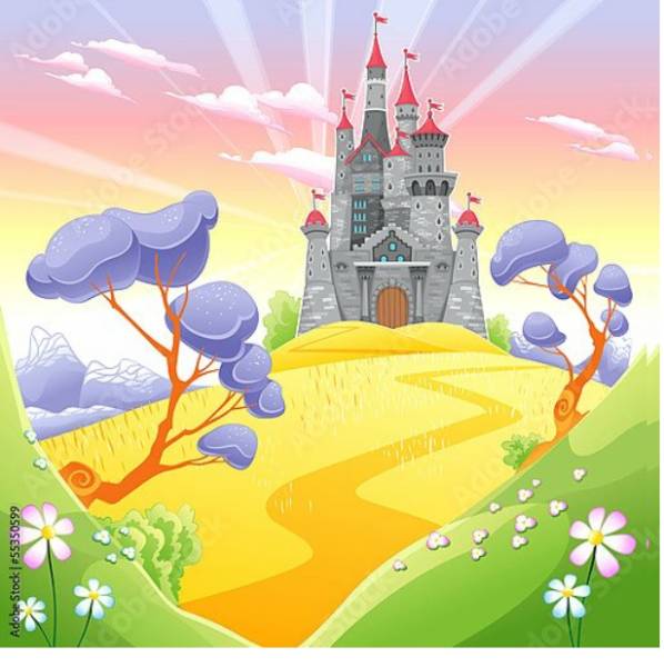 Постер Таинственный замок с типом исполнения На холсте без рамы